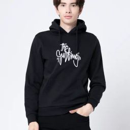 Red Tape Black Regular Fit Graphic Hoodie-image-12