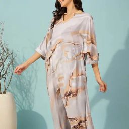 The Kaftan Company Grey Printed Kaftan image 2