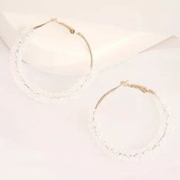 Sohi Gold Plated Designer Stone Casual Hoop Earrings-14