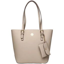 Anne Klein Beige Solid Tote Handbag with Card Case-image-82