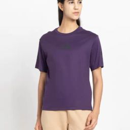 Adidas Purple Cotton Regular Fit Sports T-Shirt-image-29