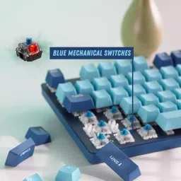 Rapoo V500 Cyan Blue Color Backlit Mechanical Gaming Keyboard image 4