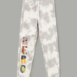 Fame Forever by Lifestyle Boys White Cotton Printed Track Pants-image-42