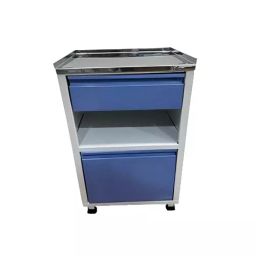 ABCO SURGICOS Bed Side Locker with Drawer, Cabinet and Stainless Steel Top, AS-0007-0