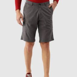 IVOC Grey Regular Fit Cargo Shorts-image-61