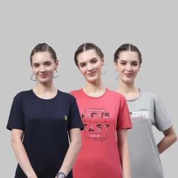 Vimal Jonney Navy & Pink Cotton Printed Sports T-Shirt - Pack Of 3-picture-44