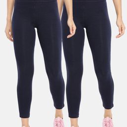 Pack of 2 GOLDSTROMS Women Ankle Length Navy Blue Solid Slim-Fit Track Pants-image-76