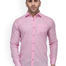 Hangup Men Pink Regular Fit Solid Casual Shirt-image-36
