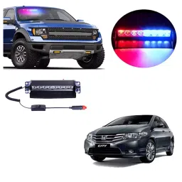 Cartronics 8 LED  Red Blue  Police Flasher Light for Honda City Zx-image-86