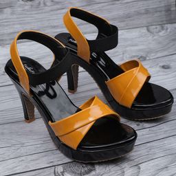 Funku Fashion Women Tan & Black Peep Toes  Stelitoes Heels-32
