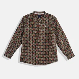 Allen Solly Junior Boys Floral Printed Pure Cotton Casual Shirt-image-41