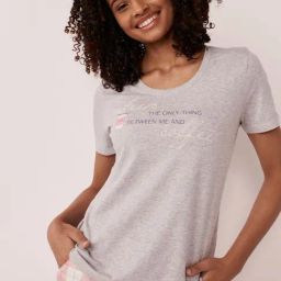 La Vie En Rose Grey Cotton Printed T-Shirt-image-81