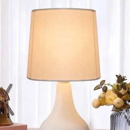 Homesake White Ceramic Modern Classic Bedside Desk Farmhouse Table Lamp-30