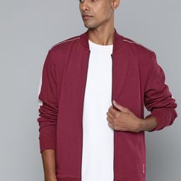 Alcis Men Maroon Solid Bomber Jacket-image-21