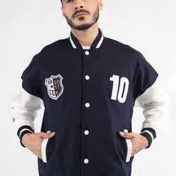 CHKOKKO Men Fleece Running Sporty Jacket with Patchwork-image-25