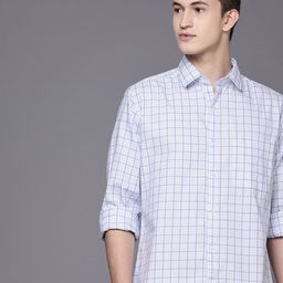 Raymond Pure Cotton Slim Fit Checked Casual Shirt-picture-2