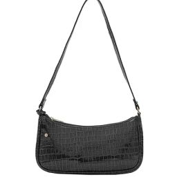 NUFA Black Textured Small Shoulder Handbag-29