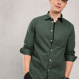 Nautica Men Premium Slim Fit Striped Cotton Linen Casual Shirt-image-25