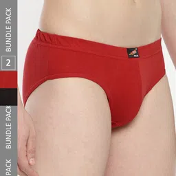 SOLO Pack Of 2 Cotton Anti-Bacterial  V-Cut Basic Briefs Pulse-2-Black, Red-75-picture-46