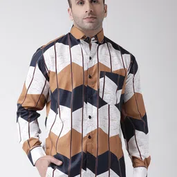 hangup plus Slim Fit Geometric Printed Casual Shirt-image-38