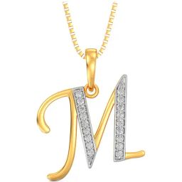 Joyalukkas M 18k Gold & Diamond Pendant with Chain-image-23