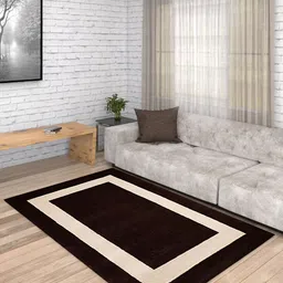 PRESTO Brown & Beige Colourblocked Hand Tufted Wool Anti-Skid Carpet-image-48