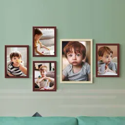 Art Street Black Synthetic Country Side Wall Photo Frame - Set of 5-image-91
