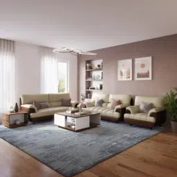 Godrej Interio Bayflow Beige Leatherette 3 Seater Sofa-image-52