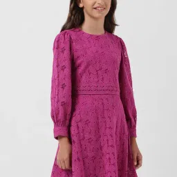 VERO MODA GIRL Purple Embroidered Full Sleeves Dress-image-71