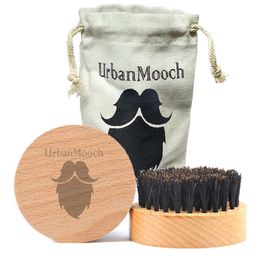 UrbanMooch 100% Boar Bristle Round Beard & Mustache Brush For Men-23
