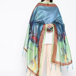 Shaily Blue & Green Solid Dupatta-47