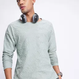 glitchez Shirred Suavity Dropped Sleeve Relaxed Comfort Sweatshirt-picture-30