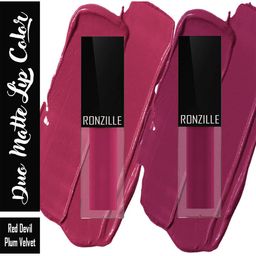Ronzille Duo Matte Liquid Lipstick 2.5ml Each - Berry 02 & Wine 06-30
