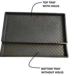 Micro Green Trays and Hydroponics Trays, Paddy and Wheat Grass Germination Purpose (Pack of 2 Nos)- (1 with Micro Drainholes and 1 Without Drainholes) - Home and Commercial Usage Purpose image 3