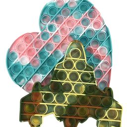FunBlast Jumbo Heart & Jet Pop it Fidget Toys Big Size Pack of 2 - Multicolor-18