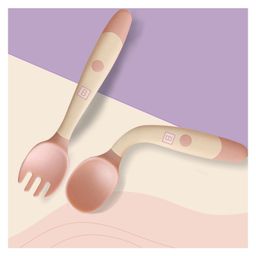 Bembika Baby Training Twist Spoon and Fork Set - Pink-24