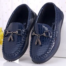 Cute Walk by Babyhug Slip On Formal Shoes - Dark Blue-picture-2