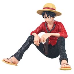 QUIRKMALL Monkey D Luffy One Piece Action Figure Sitting Limited Edition for Car Dashboard Decoration Cake Office Desk & Study Table Red - Height 10 cm-image-48