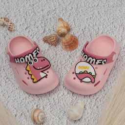 Lil Lollipop Dinosaur Applique Detailed Anti Slip Slingback Clogs  - Pink-image-5