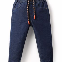 Babyhug Full Length Washed Denim Jeans With Stretch - Navy Blue-picture-36