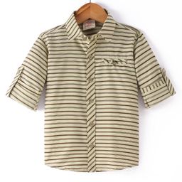 Rikidoos Full Sleeves Striped Shirt - Light Olive-picture-34