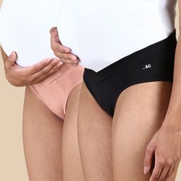&Circus Modal Pack Of 2 Solid Low Waist Maternity Comfort Panties - Multi Colour-image-52