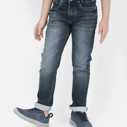 CRIMSOUNE CLUB Cotton Woven Mild Washed Jeans - Blue-picture-41