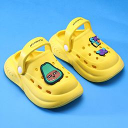 Babyoye Clogs with Backstrap Closure & Fruit Applique - Yellow image 2