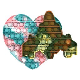 FunBlast Jumbo Heart & Jet Pop it Fidget Toys Big Size Pack of 2 - Multicolor image 3