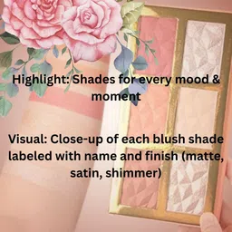 NANCY AJRAM 6 Color Highlighter & Blush Palette image 4