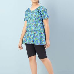 BAESD Girl Full Coverage Printed Swim Suit With Attached Shorts image 5