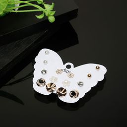 Stoln Set of 7 Artificial Stones Studded Floral Shaped Studs-image-13