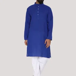 MAG Men Blue Kurta with Pyjamas-image-46