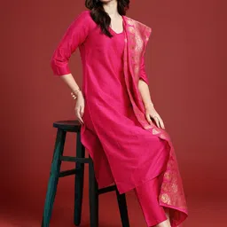 Anouk Women Solid Regular Kurta with Trousers & With Dupatta-41
